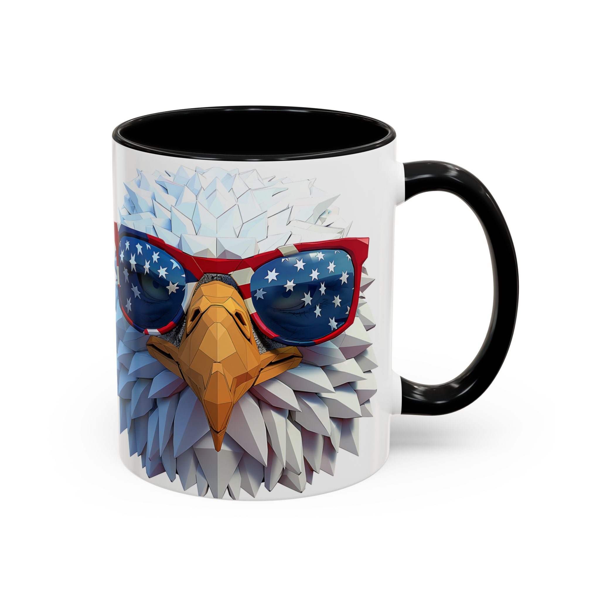 Patriotic Eagle Coffee Mug with American Flag Sunglasses