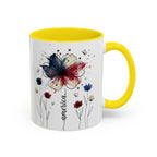 Patriotic Anemone Accent Coffee Mug Classic Floral Design