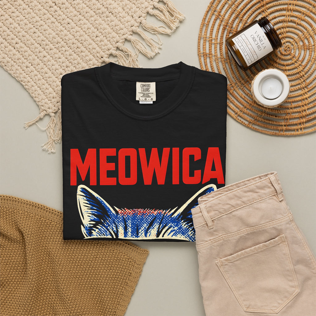 Meowica Cat T-Shirt — Patriotic American Flag Sunglasses Tee
