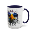 American Eagle Coffee Mug with USA Flag Accent Design