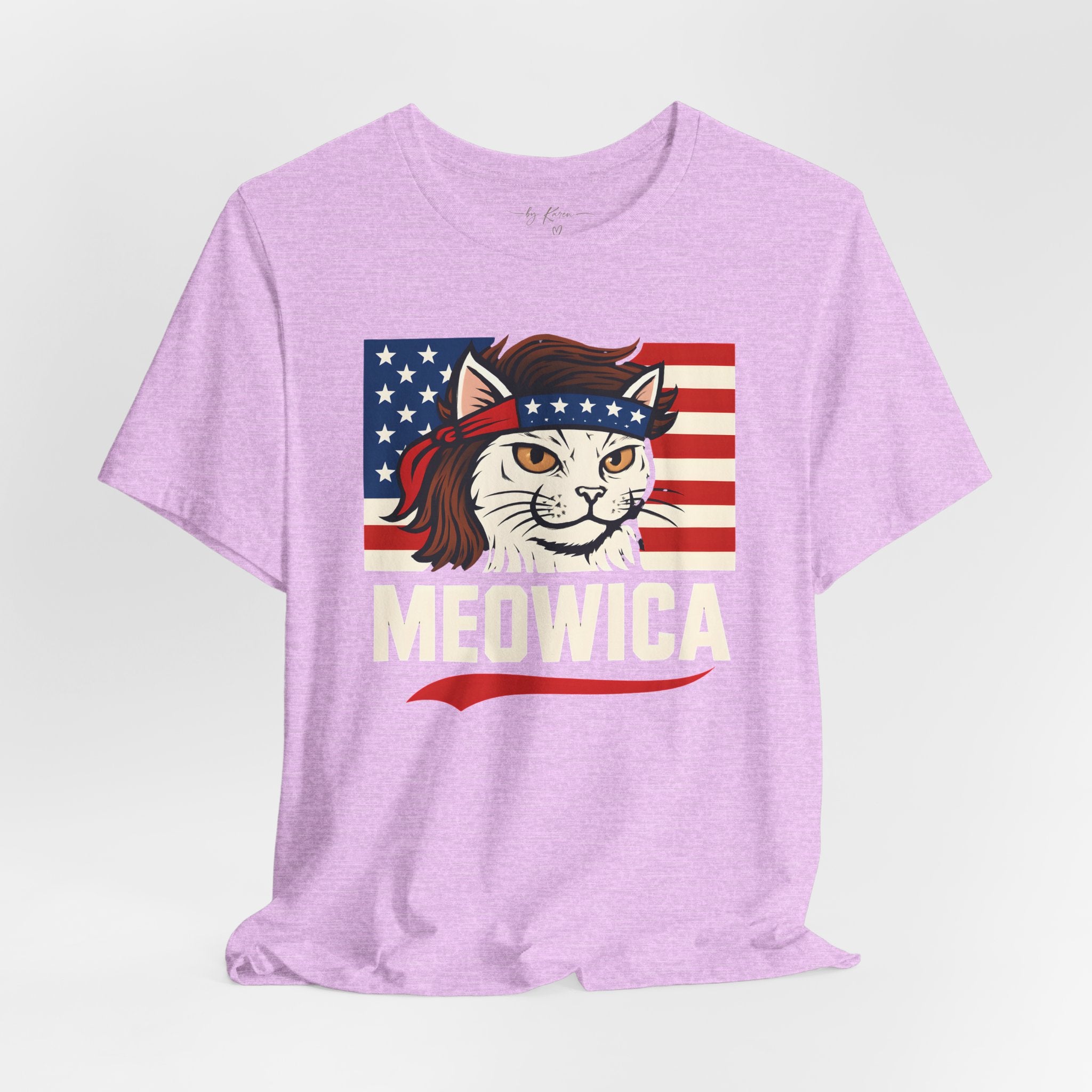 T-Shirt — "Meowica" Patriotic Cat Tee (American Flag, Funny 4th of July Shirt)