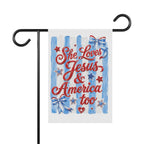 Patriotic 'She Loves Jesus & America Too' Garden Flag