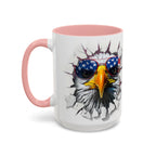 American Eagle Coffee Mug with USA Flag Accent Design