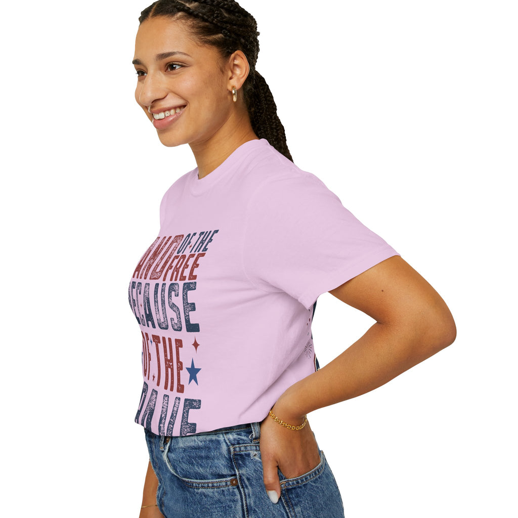 Patriotic T-Shirt: Land of the Free Because of the Brave