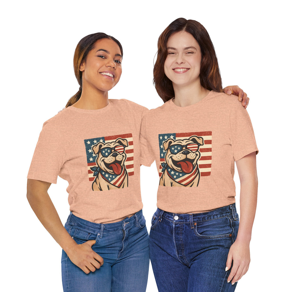 Dog's are Patriotic Too (American Flag, Funny 4th of July Shirt)