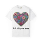 Floral Heart T-Shirt — Colorful Bouquet Heart Graphic (Print It Your Way)