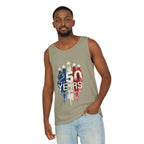 50 Years American Flag Castle Tank Top for Celebratory Wear