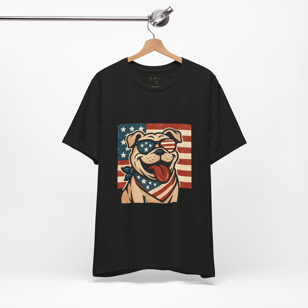 Dog's are Patriotic Too (American Flag, Funny 4th of July Shirt)