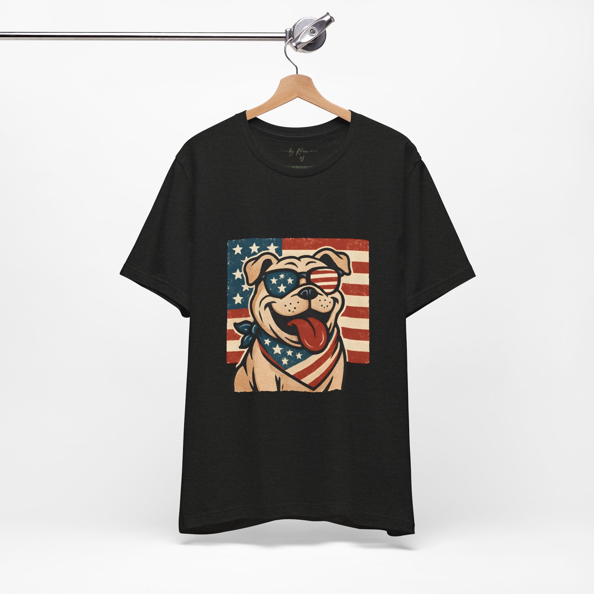 Dog's are Patriotic Too (American Flag, Funny 4th of July Shirt)