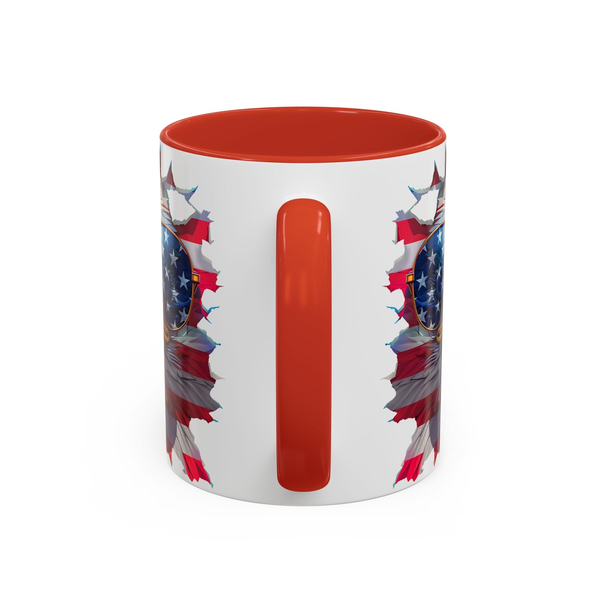 American Bald Eagle Accent Coffee Mug with Stars & Stripes