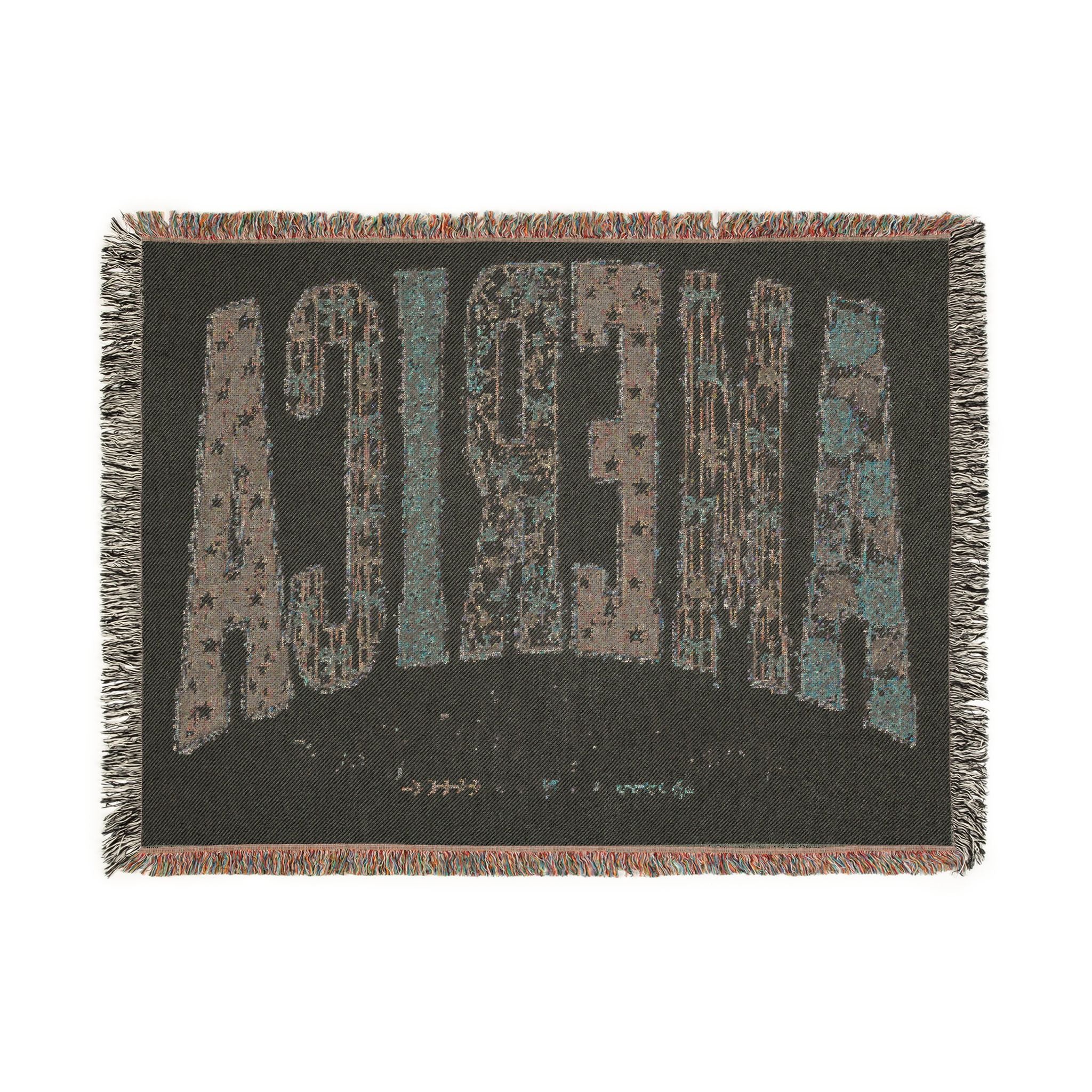 America Woven Blanket — Patriotic Throw Blanket with USA Text
