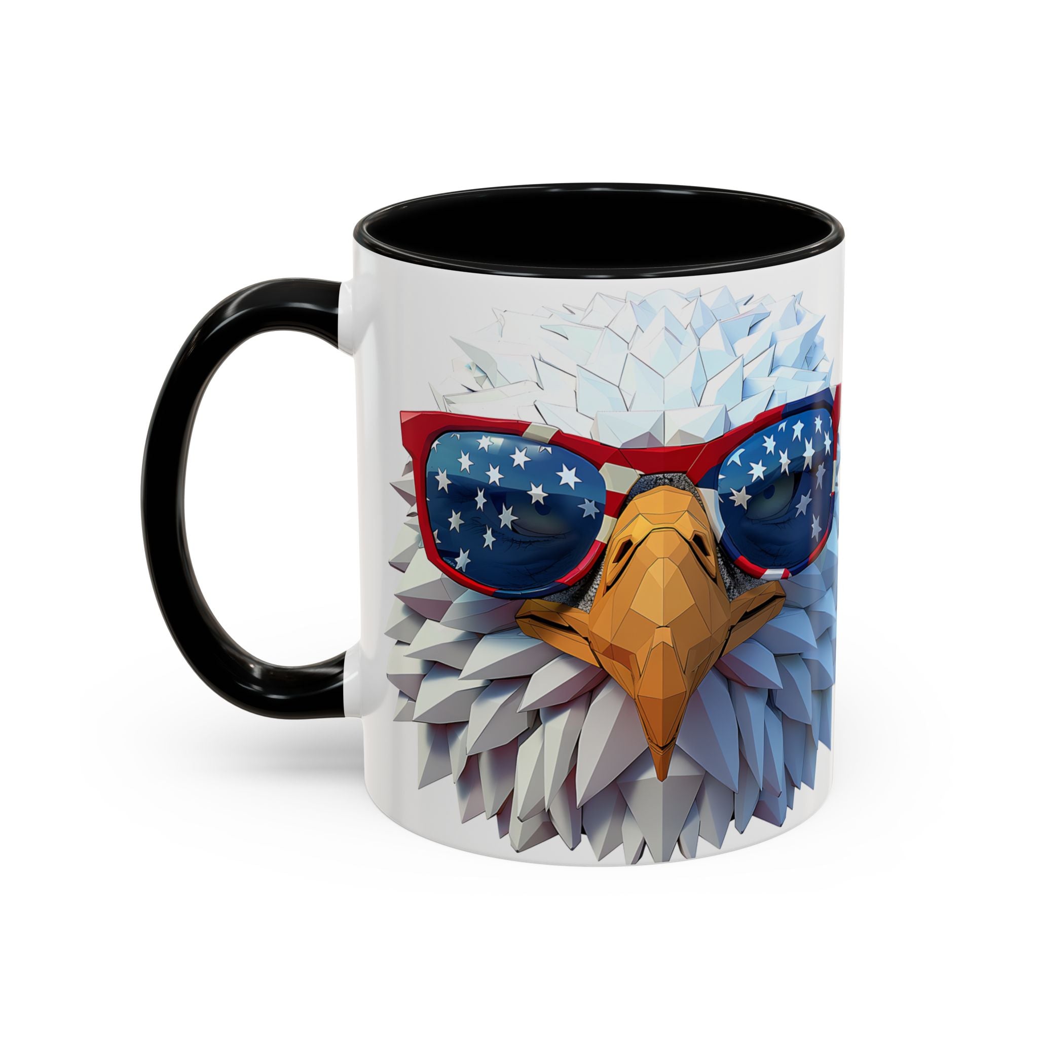 Patriotic Eagle Coffee Mug with American Flag Sunglasses