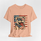 Dog's are Patriotic Too (American Flag, Funny 4th of July Shirt)