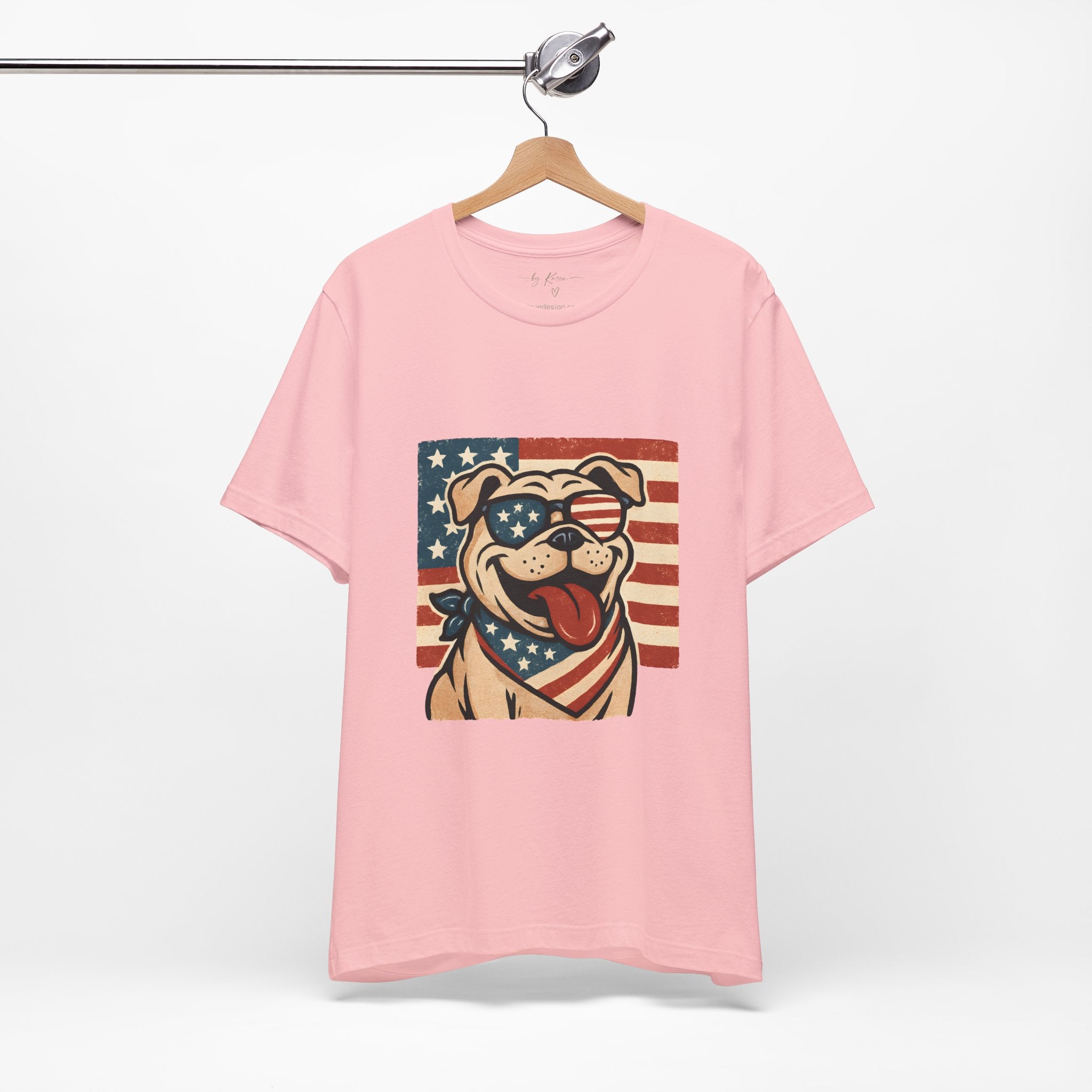 Dog's are Patriotic Too (American Flag, Funny 4th of July Shirt)