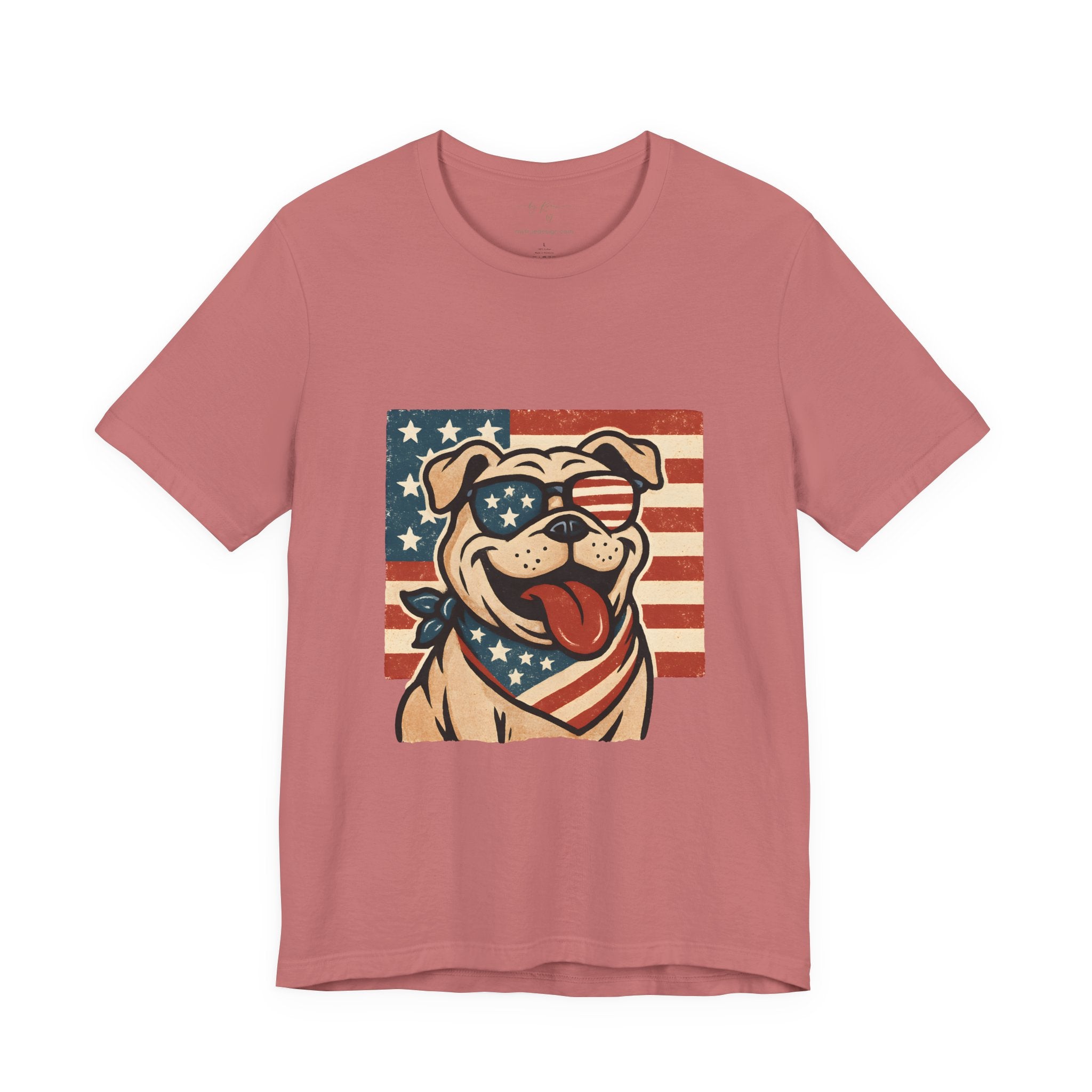 Dog's are Patriotic Too (American Flag, Funny 4th of July Shirt)