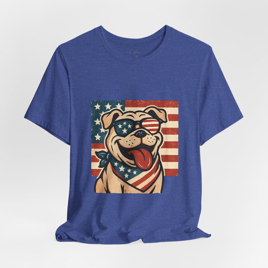 Dog's are Patriotic Too (American Flag, Funny 4th of July Shirt)