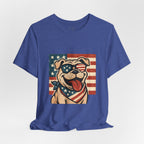 Dog's are Patriotic Too (American Flag, Funny 4th of July Shirt)