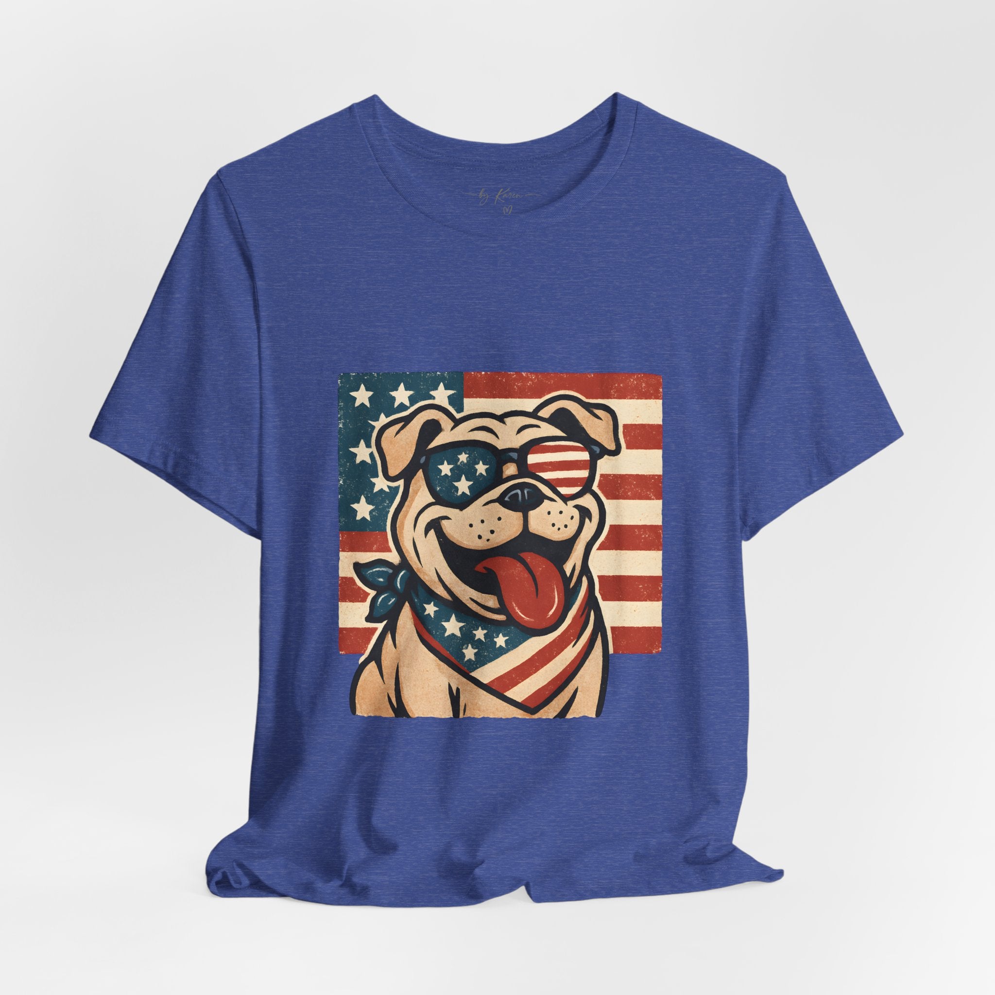 Dog's are Patriotic Too (American Flag, Funny 4th of July Shirt)