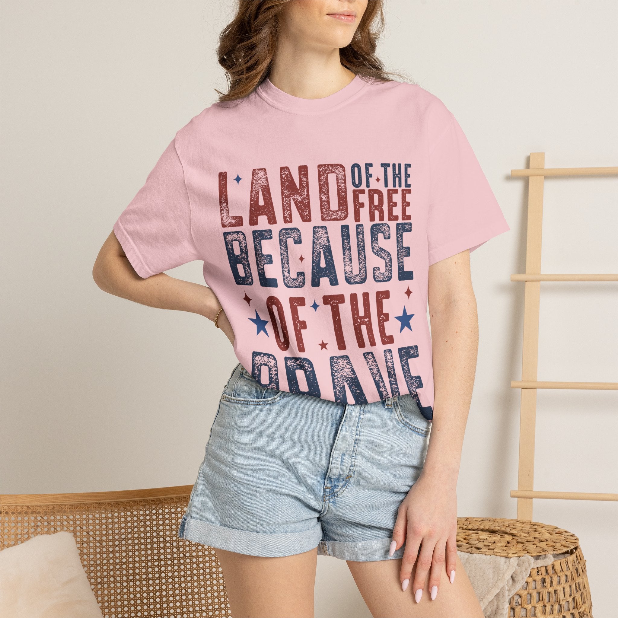 Patriotic T-Shirt: Land of the Free Because of the Brave