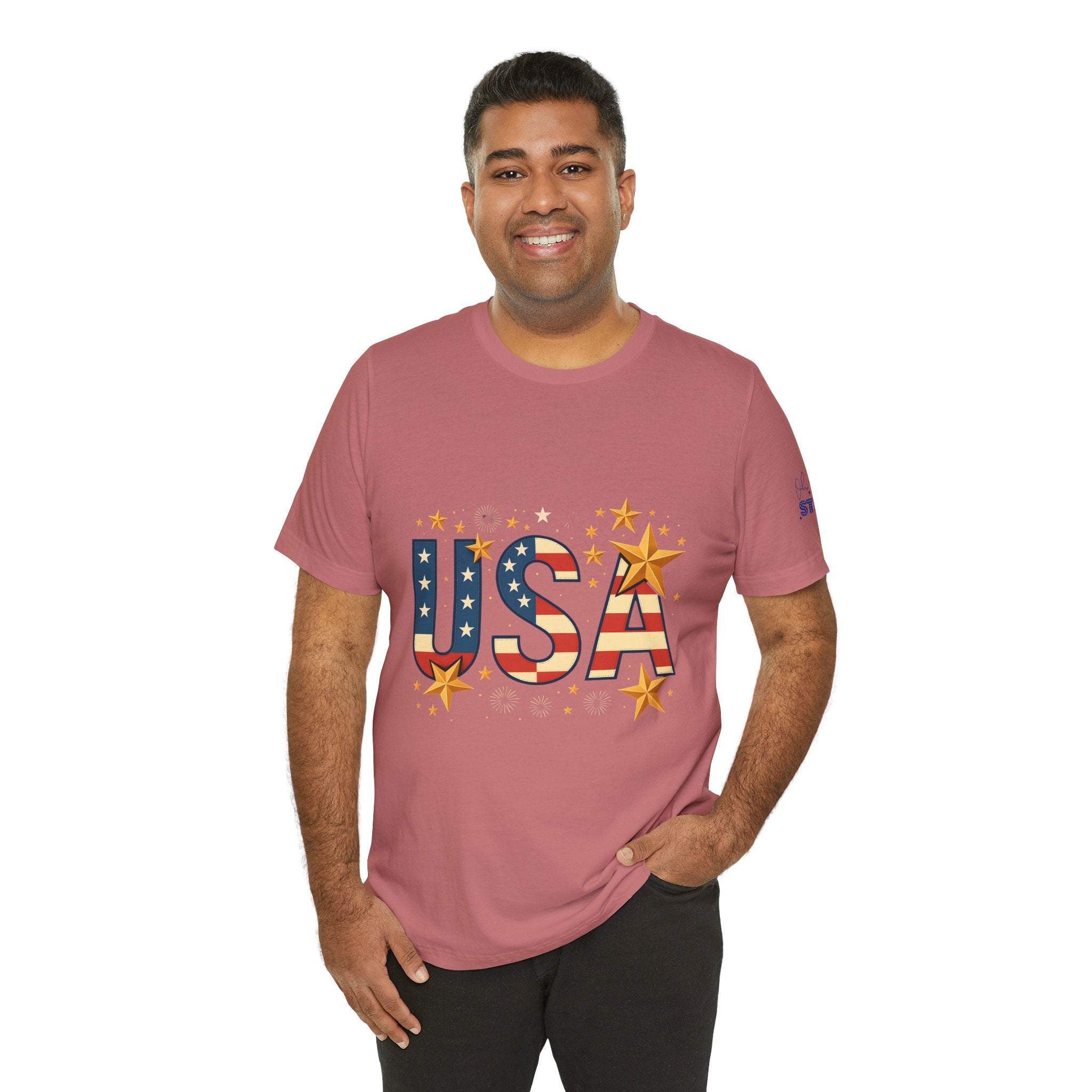 USA Flag Stars T-Shirt — Patriotic American Independence Day Tee