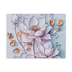 Floral Lotus Stretched Canvas Wall Art — Pastel Bloom Decorative Canvas