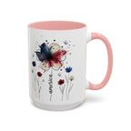 Patriotic Anemone Accent Coffee Mug Classic Floral Design