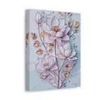 Floral Lotus Stretched Canvas Wall Art — Pastel Bloom Decorative Canvas