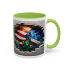 American Flag & Statue of Liberty Accent Coffee Mug – Patriotic USA Ceramic Mug