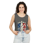 50 Years American Flag Castle Tank Top for Celebratory Wear