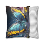 Blue and Yellow Butterfly Decorative Pillow Cover