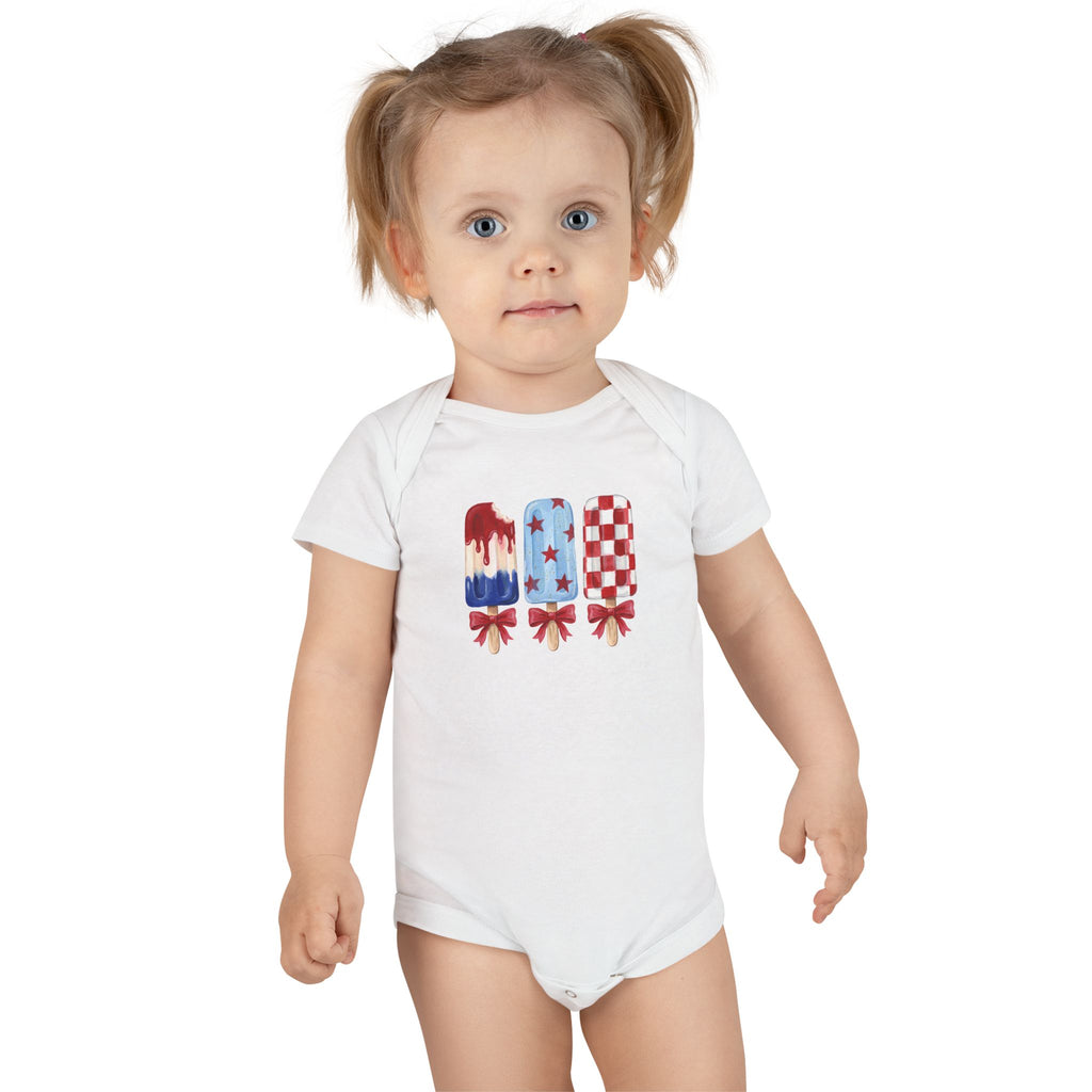 Patriotic Popsicle Baby Onesie for 4th of July Celebrations