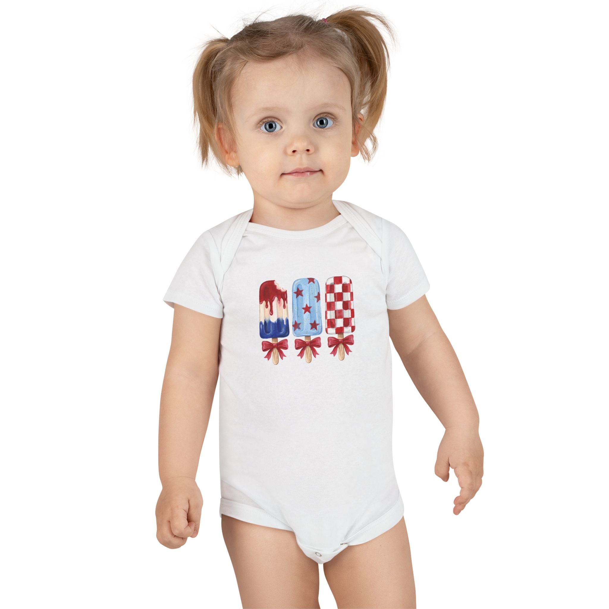 Patriotic Popsicle Baby Onesie for 4th of July Celebrations