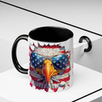American Bald Eagle Accent Coffee Mug with Stars & Stripes