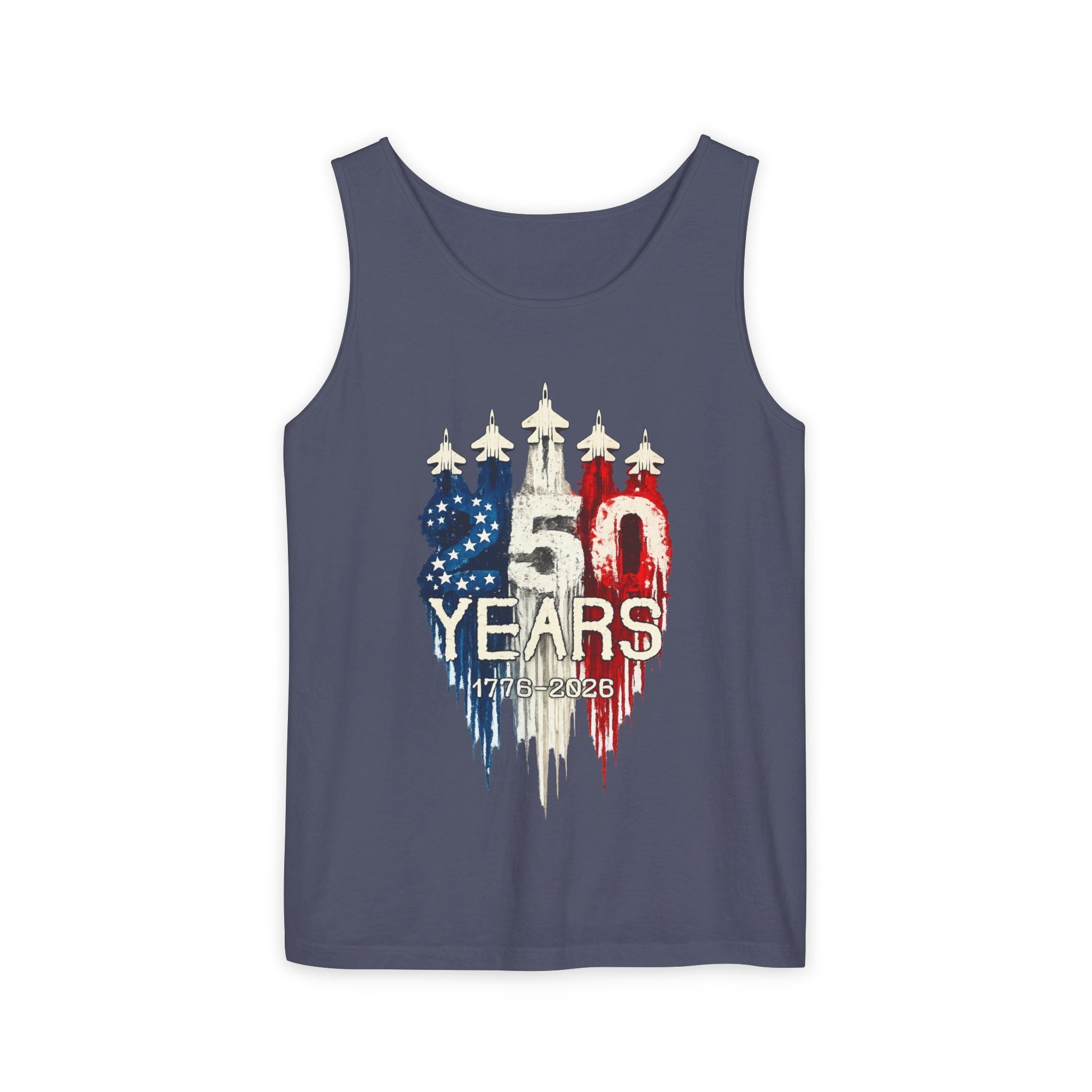 50 Years American Flag Castle Tank Top for Celebratory Wear