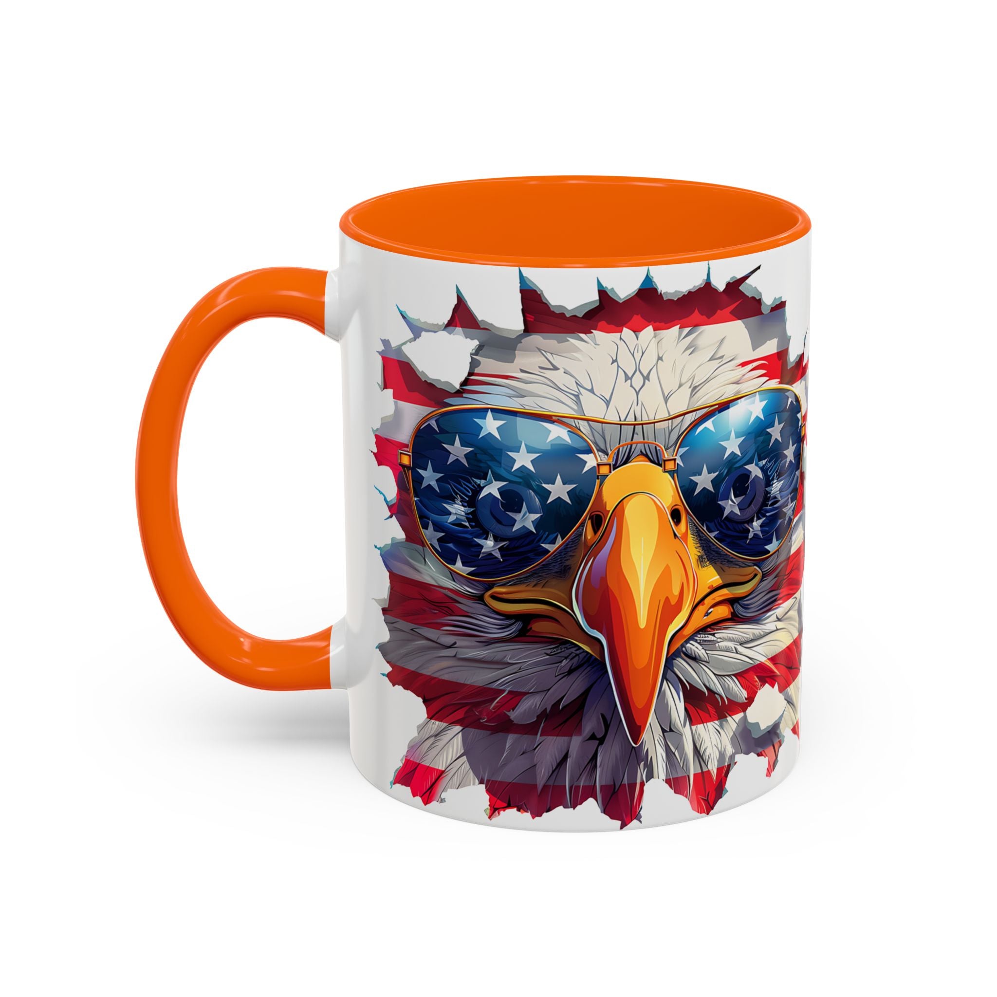 American Bald Eagle Accent Coffee Mug with Stars & Stripes