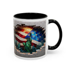 American Flag & Statue of Liberty Accent Coffee Mug – Patriotic USA Ceramic Mug
