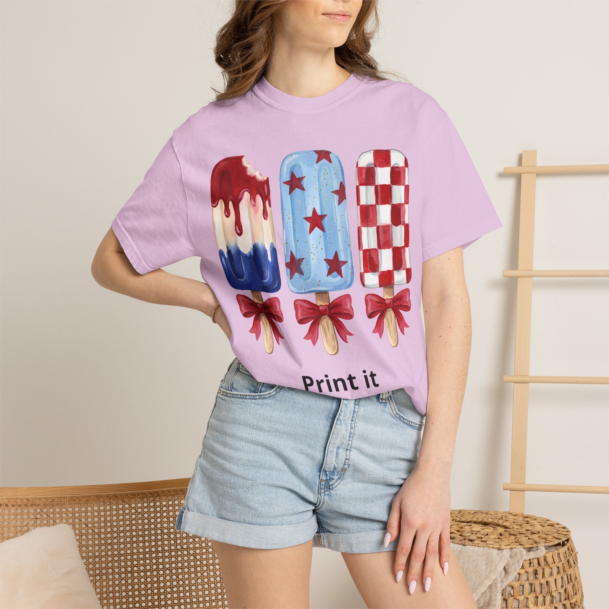 Patriotic Popsicle T-Shirt — Red, White & Blue Fourth of July Tee