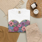 Floral Heart T-Shirt — Colorful Bouquet Heart Graphic (Print It Your Way)