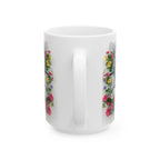 Patriotic Floral Eagle Ceramic Mug - Comfortable C-Handle