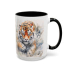 Tiger Watercolor Accent Coffee Mug – Artistic Wildlife Ceramic Mug (11/15oz)