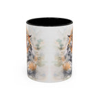 Tiger Watercolor Accent Coffee Mug – Artistic Wildlife Ceramic Mug (11/15oz)