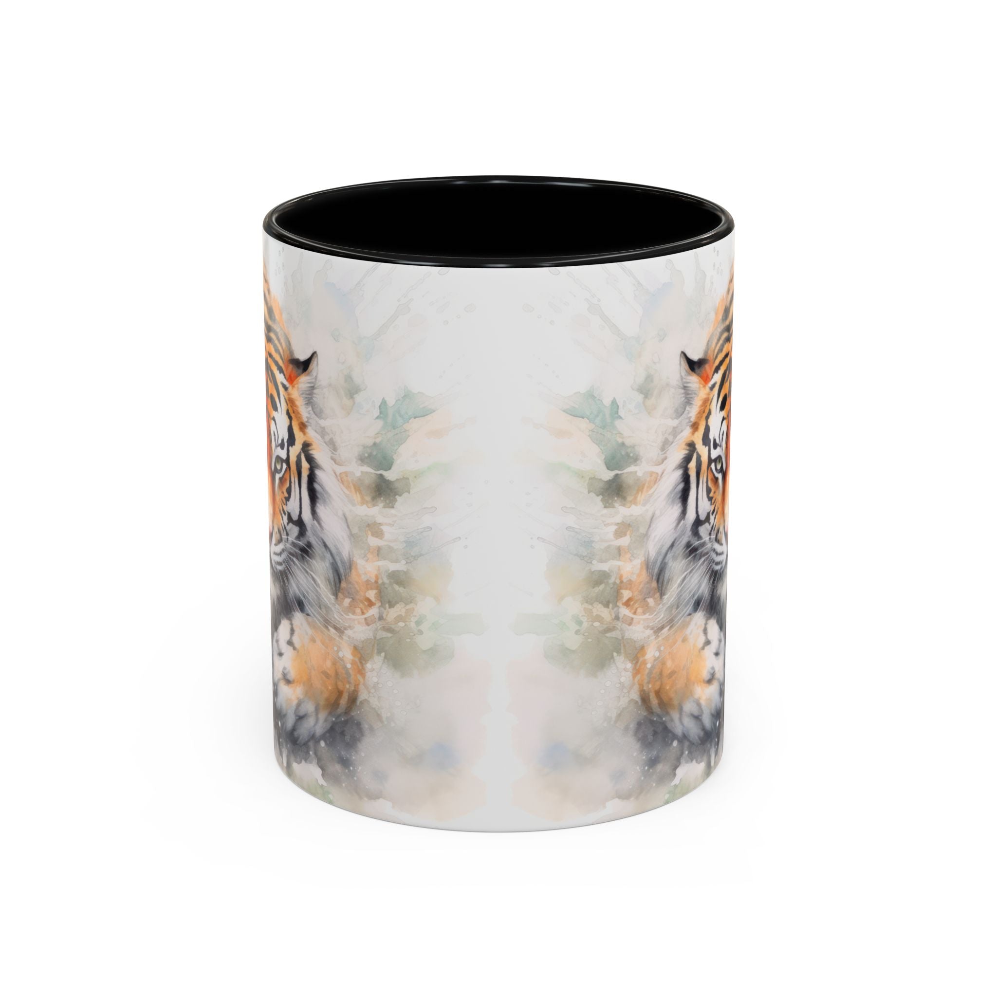 Tiger Watercolor Accent Coffee Mug – Artistic Wildlife Ceramic Mug (11/15oz)