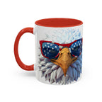 Patriotic Eagle Coffee Mug with American Flag Sunglasses