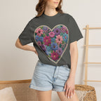 Floral Heart T-Shirt — Colorful Bouquet Heart Graphic (Print It Your Way)