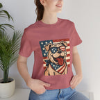 Dog's are Patriotic Too (American Flag, Funny 4th of July Shirt)