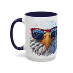 Patriotic Eagle Coffee Mug with American Flag Sunglasses
