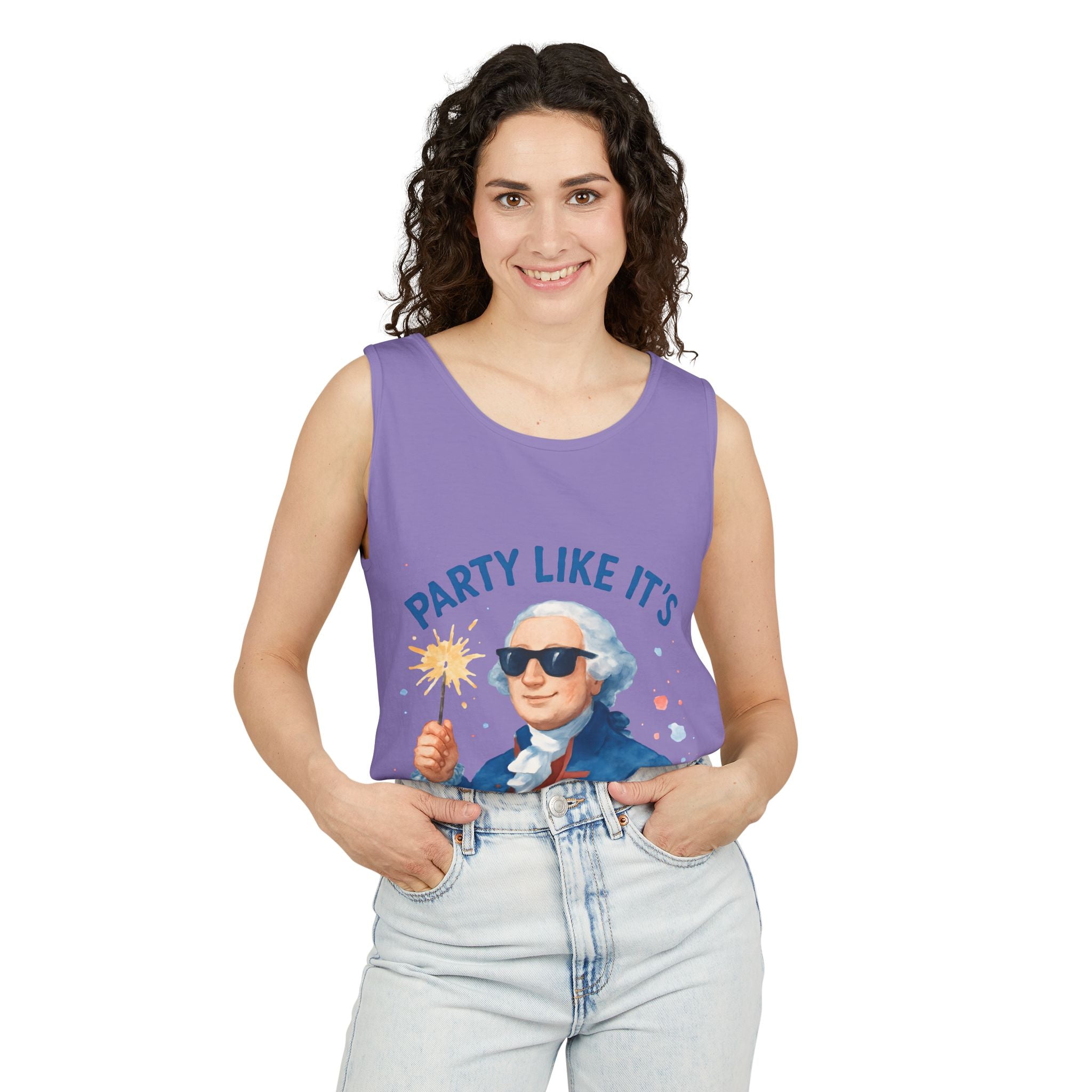 Party Like It's 1776 Tank Top — Patriotic George Washington Graphic