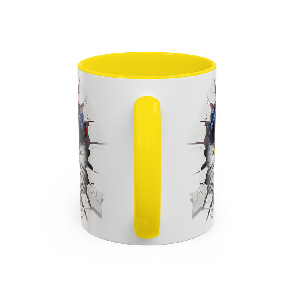 American Eagle Coffee Mug with USA Flag Accent Design