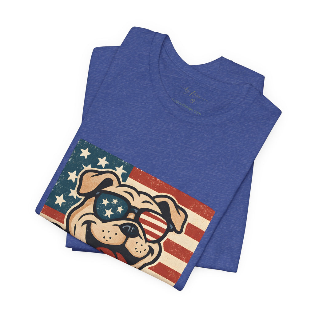 Dog's are Patriotic Too (American Flag, Funny 4th of July Shirt)
