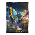 Butterfly Garden Duvet Cover - Blue & Yellow Microfiber Bedding